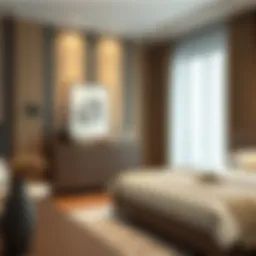 Elegant dual dresser in a modern bedroom