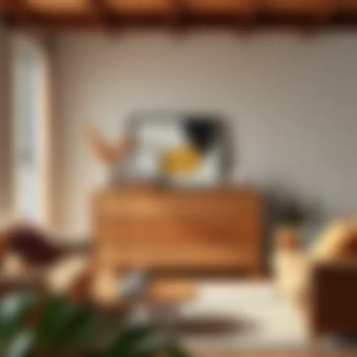 Welcoming atmosphere created by a large dresser in a shared space