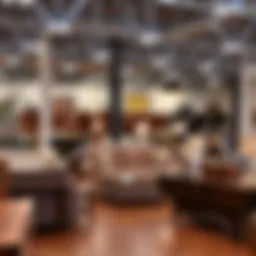 Modern discount furniture showroom with various styles