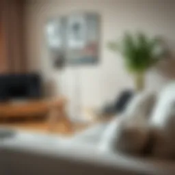 A stylish desk designed for laptop use on a couch