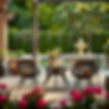 Sophisticated Dining Set for Outdoor Gatherings Stylish outdoor dining set on a patio