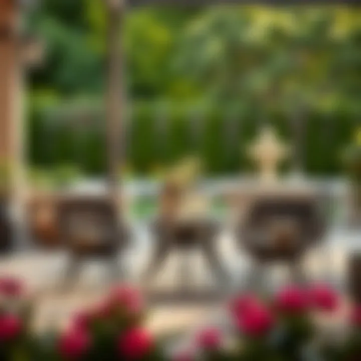 Sophisticated Dining Set for Outdoor Gatherings Stylish outdoor dining set on a patio