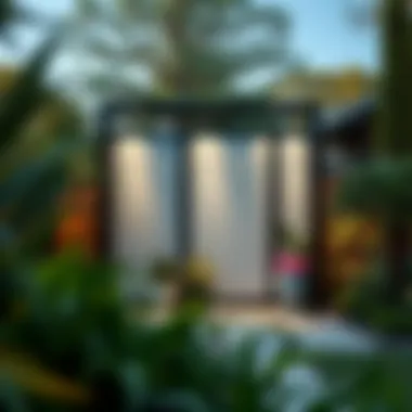 Contemporary outdoor privacy panel in a garden