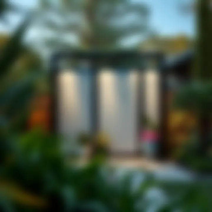 Contemporary outdoor privacy panel in a garden