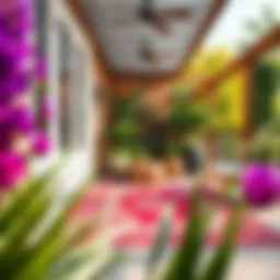 Vibrant outdoor rug enhancing patio aesthetics