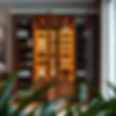 Luxurious shoe cabinet with glass doors and stylish decor