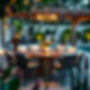 Elegance in Outdoor Design Elegant outdoor patio table with modern chairs