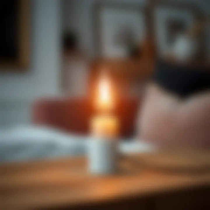 Realistic Flame Effect Close-up of a plug-in electric candle with a realistic flame effect