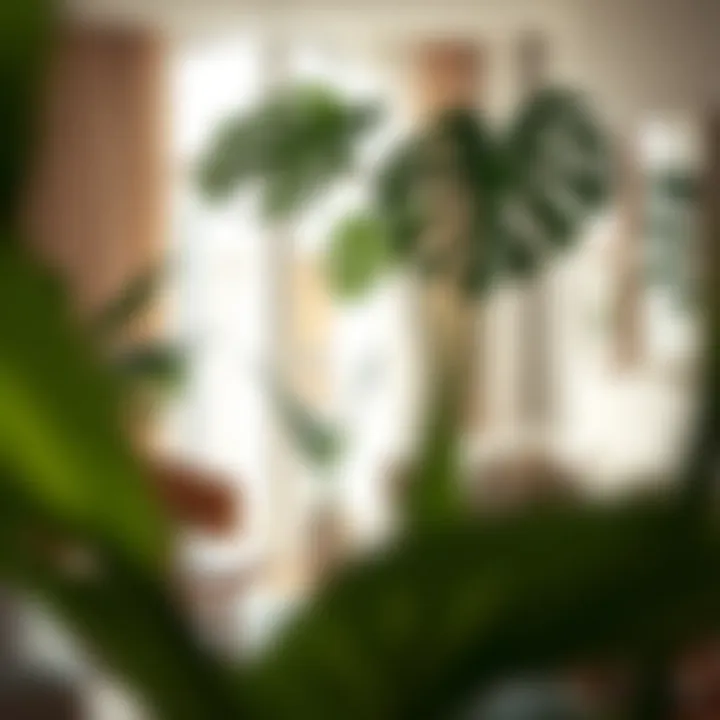 Indoor Setting with Monstera A well-lit indoor setting featuring a Monstera