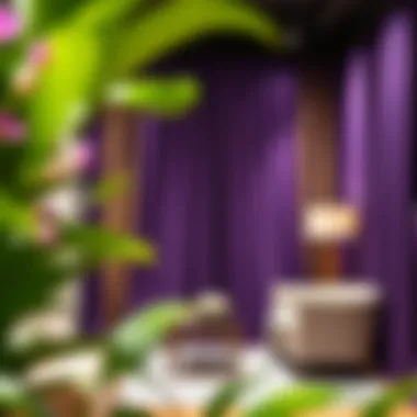 Diverse Styles of Purple Curtains for Interior Design Various styles of purple curtains displayed in an interior design showcase