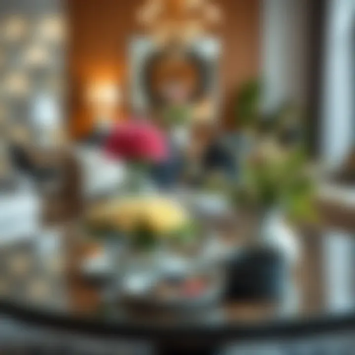 Decorative coffee table arrangement enhancing living room aesthetics