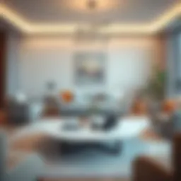 Modern minimalist coffee table design in a contemporary living room