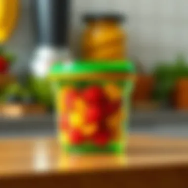 Vibrant Design of Rubbermaid Food Storage Rubbermaid 1 cup food storage container with a vibrant lid