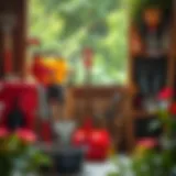 Organized garden tools in Rubbermaid storage solutions