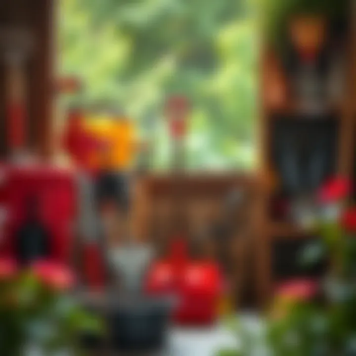 Garden Tool Organization with Rubbermaid Organized garden tools in Rubbermaid storage solutions