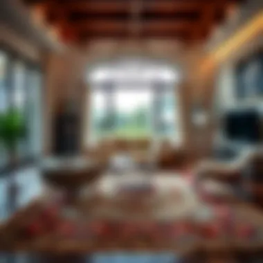 A stylish room featuring a Safavieh boho rug as a focal point