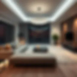 Elegant smart floor lighting in a modern living room