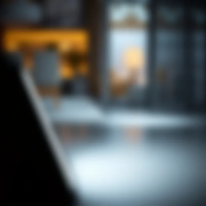 Close-up of a smart floor light showcasing its sleek design