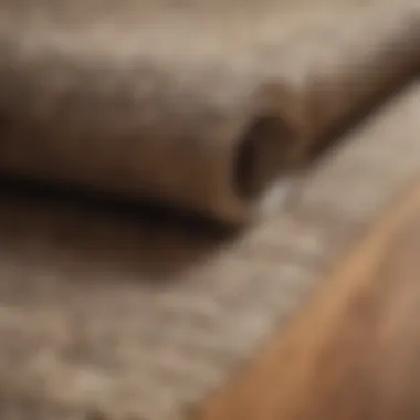 Close-up of textured rug material for sound absorption