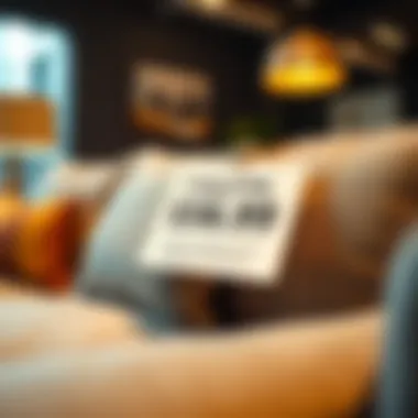 Strategic Pricing Insights A price tag on a sofa indicating a well-researched price point