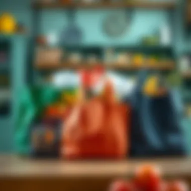 A vibrant array of grocery totes showcasing different styles and functionalities