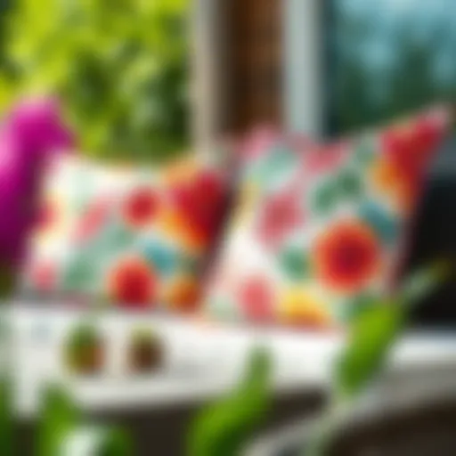 Bright and Cozy Summer Cushion Covers Vibrant summer cushion covers on a patio furniture