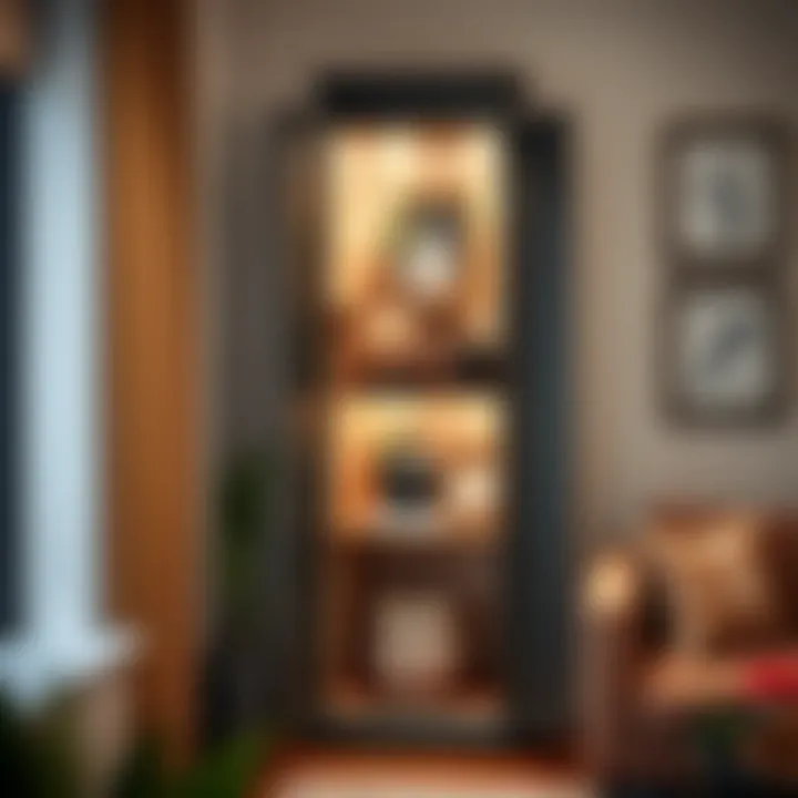 Stylish corner cabinet showcasing decorative items