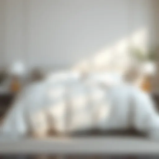Elegant white comforter on a minimalist bed