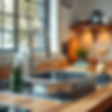 Maintenance Essentials for Metal Drainers Maintenance tips for metal kitchen drainers illustrated with care products