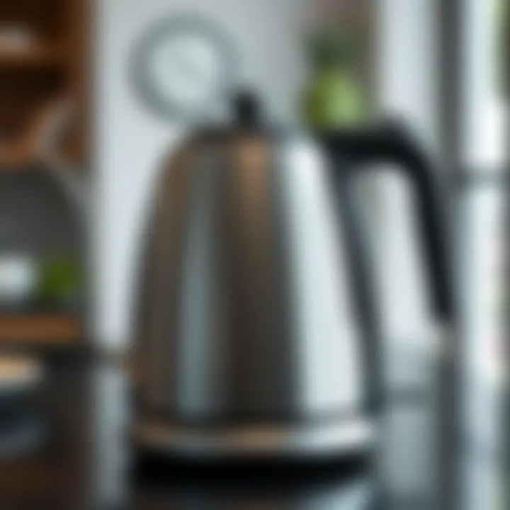 Modern Stainless Steel Tea Kettle Elegant stainless steel kettle with modern design