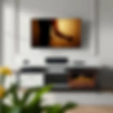 Trendy television pedestal stands showcasing various materials and finishes