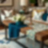 Elegant end table runner displayed on a chic living room table