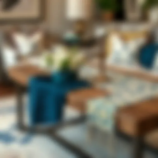 Elegant end table runner displayed on a chic living room table