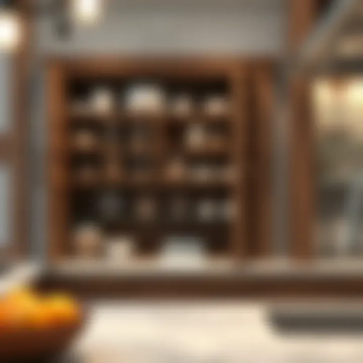 A well-organized kitchen cabinet demonstrating functionality