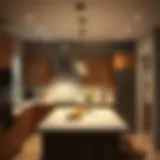 Chic Illumination for Culinary Spaces Stylish small hanging lights over a kitchen island