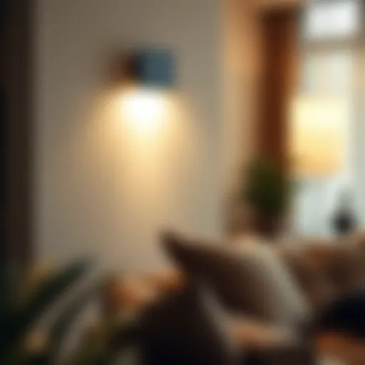 Modern Elegance: Wall Lamp with Reading Light Elegant wall lamp with integrated reading light in a modern living room