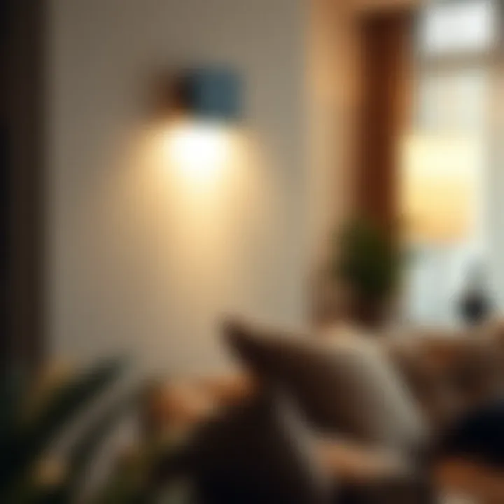 Modern Elegance: Wall Lamp with Reading Light Elegant wall lamp with integrated reading light in a modern living room