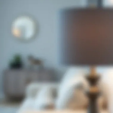 Gray drum lamp shade complementing minimalist decor