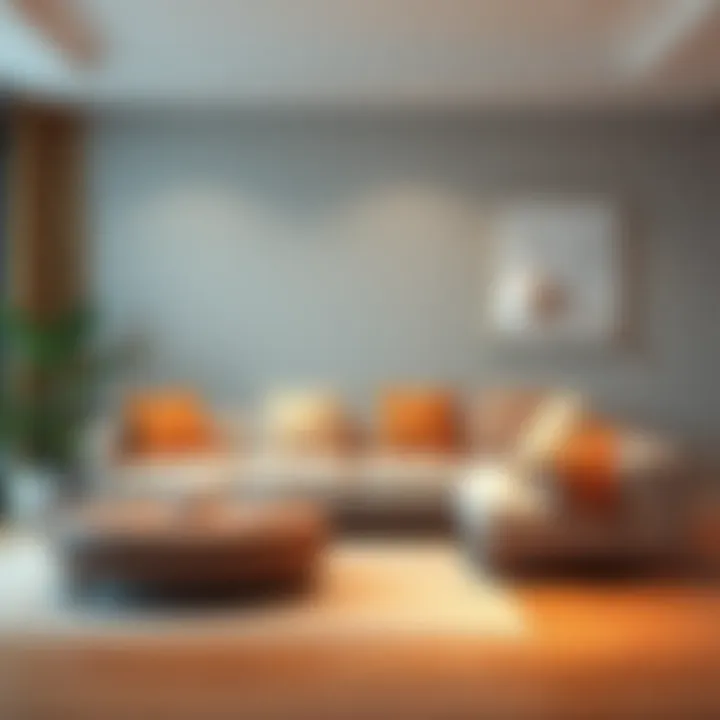 Cozy sectional sofa with decorative cushions