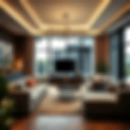 Elegant lounge area with modern furniture