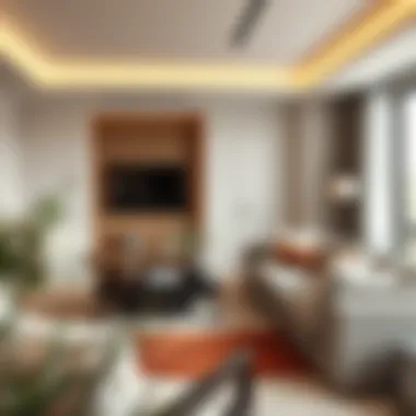 Modern Living Room with Elegant Side Table Stylish 12-inch deep side table in a modern living room setting