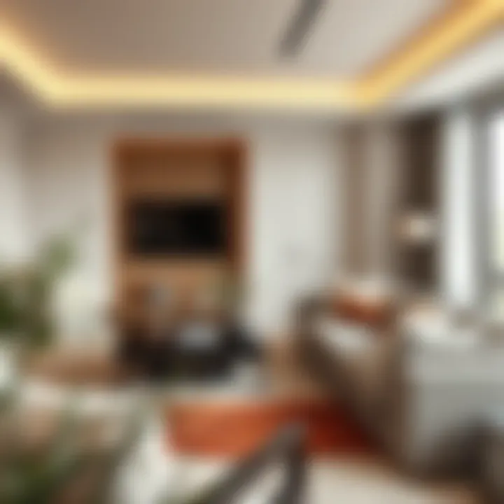 Modern Living Room with Elegant Side Table Stylish 12-inch deep side table in a modern living room setting