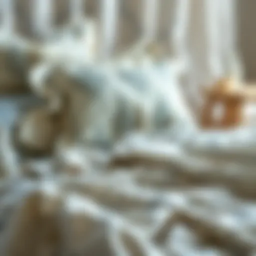 Luxurious cotton sheets showcasing intricate patterns and textures