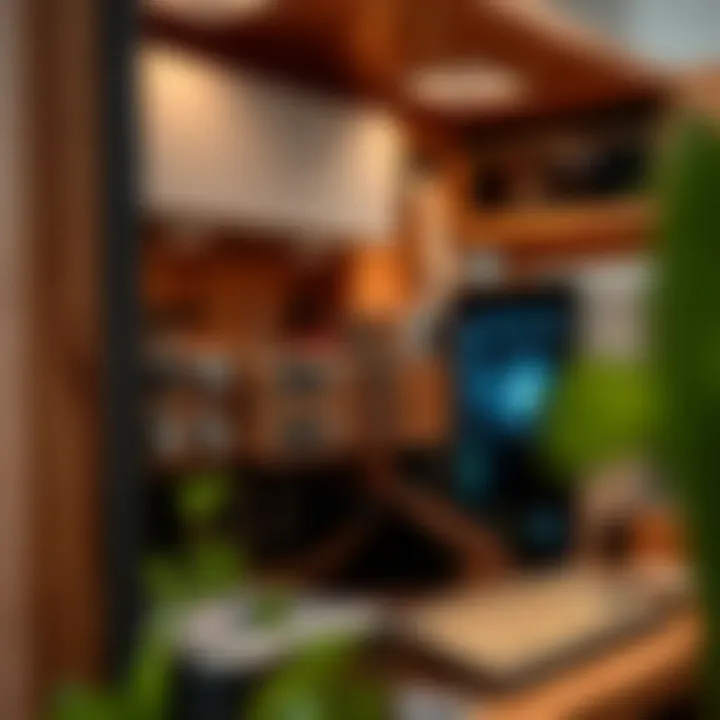 Close-up of high-quality wooden components integrated into a modern computer system.