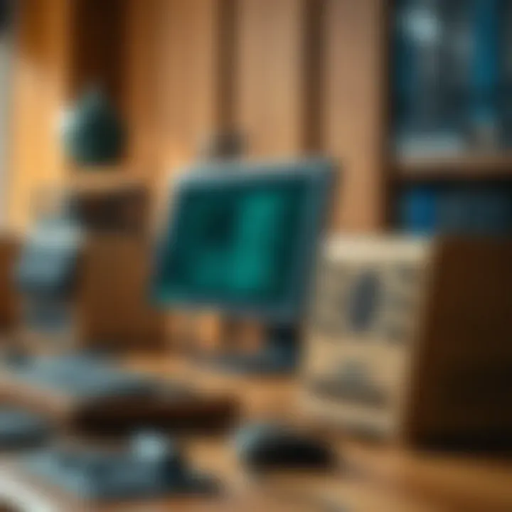 An artistic representation comparing wooden components to conventional materials in computing.