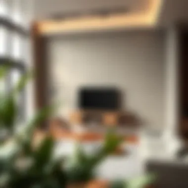 Modern Living Room with Wall Mount Futon Stylish wall mount futon in a modern living room setting