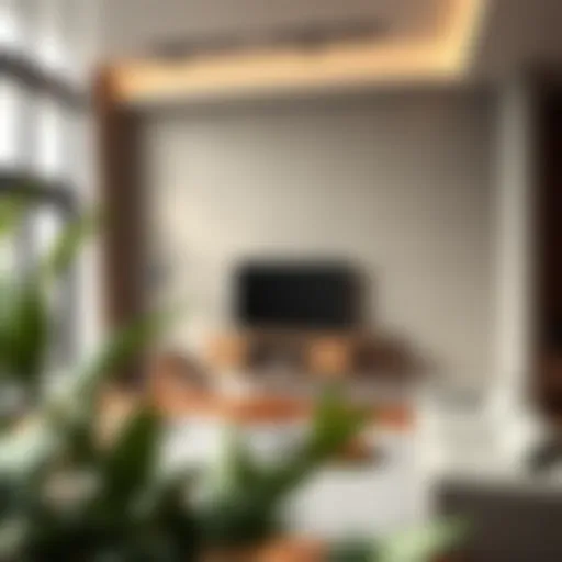 Modern Living Room with Wall Mount Futon Stylish wall mount futon in a modern living room setting