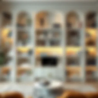 Elegant modern bookshelf featuring unique design elements.