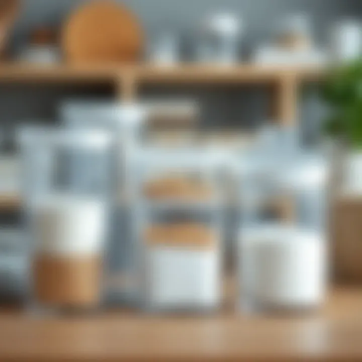 Stylish clear containers used for home organization