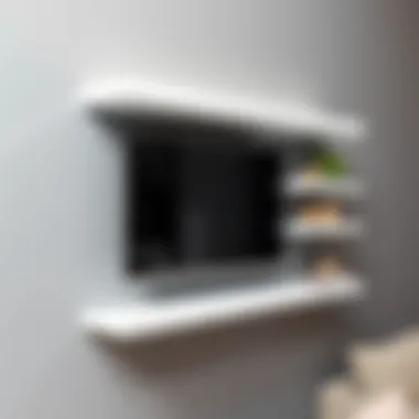 Innovative Installation Techniques Installation of white floating shelves on a wall